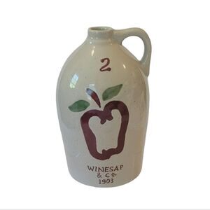 Vintage Winesap & Co. 1903 Apple Pottery Stoneware Jug With Handle